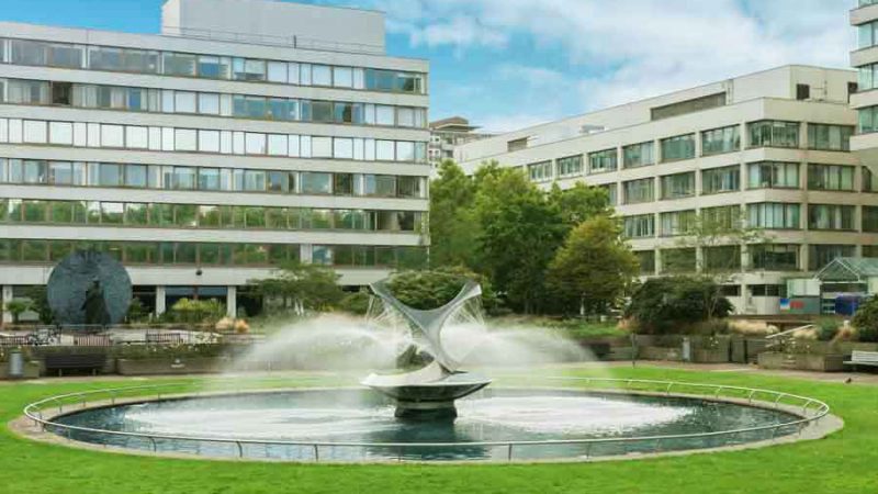 Modern hospital building